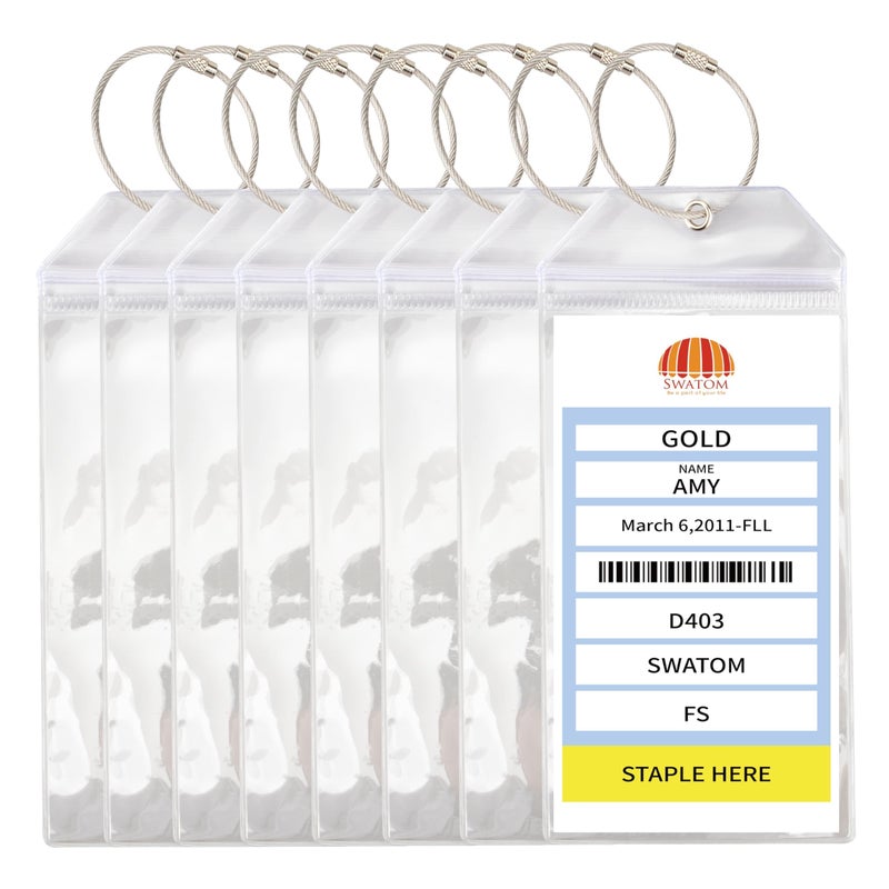 SWATOM Cruise Luggage Tags for Suitcases 8 Sets Carnival, NCL, Princess & MSC Waterproof Clear Luggage Bag Tag Holders for 2025 & 2026 Cruise Ships Essentials - Image 1